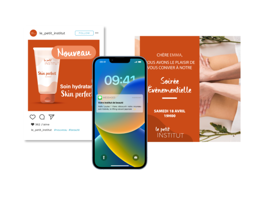 Marketing omnicanal esthétique réseaux email sms